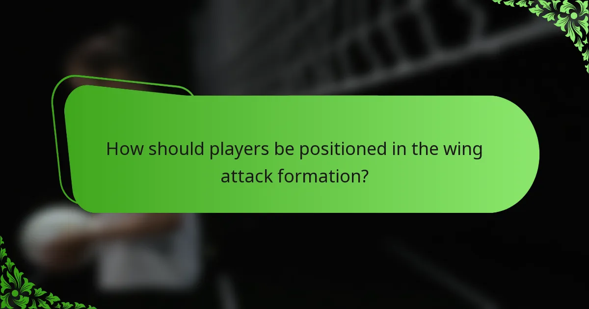 How should players be positioned in the wing attack formation?