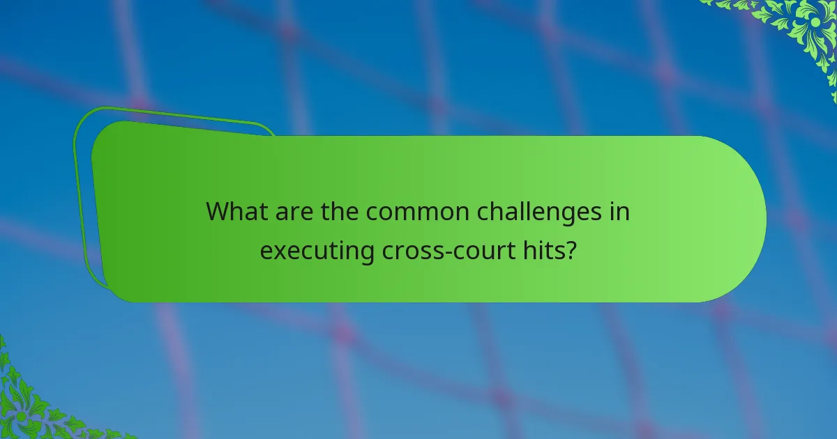 What are the common challenges in executing cross-court hits?
