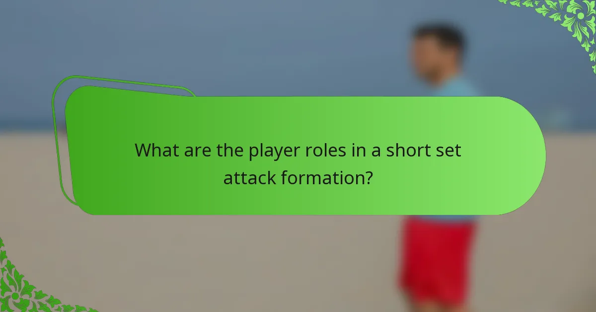 What are the player roles in a short set attack formation?